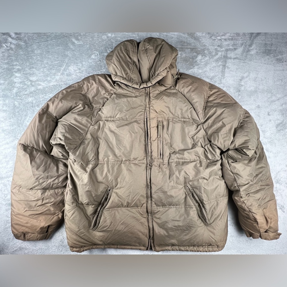 Vintage SNOW-RIDGE Down Jacket Mens XXL Biege Removable Hood